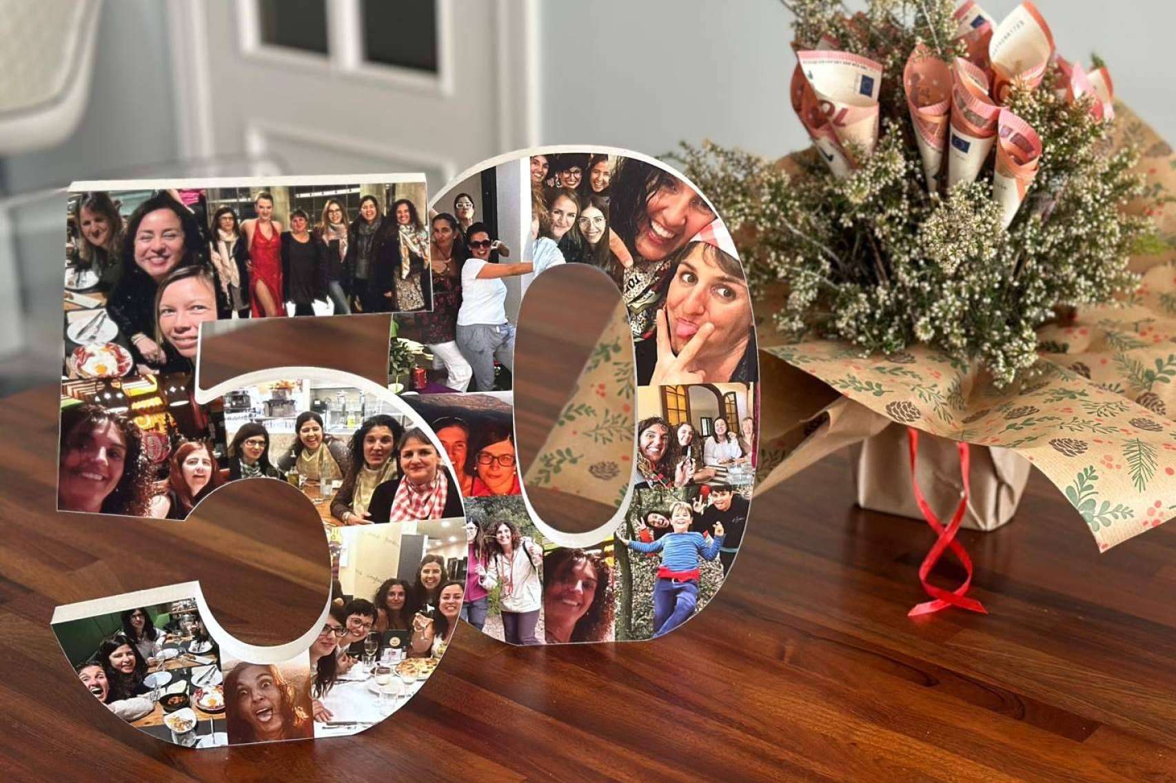 Personalizar el número de cumpleaños con fotos del homenajeado